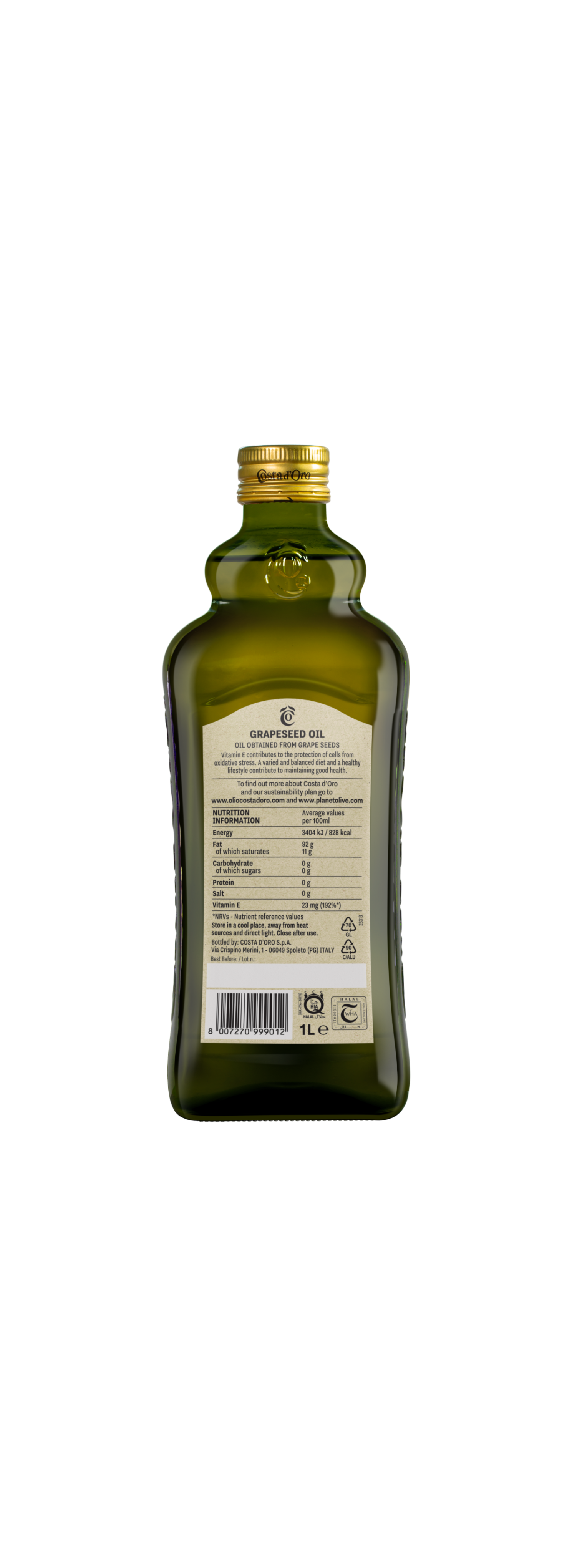 COSTA D'ORO RAFINISANO ULJE OD KOŠTICA GROŽĐA 1L